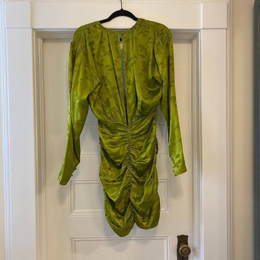 Ronny Kobo Collection Green Ruched Bodycon Mini Dress - Picture 7 of 13